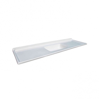 Pia Pedra Art 1,20 X 0,52 Branca Fibra Luxo